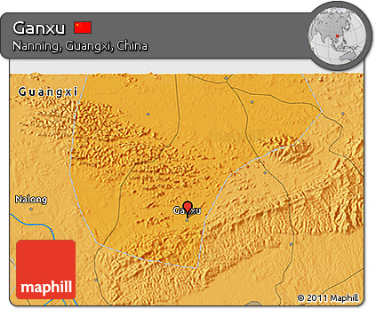 Political 3D Map of Ganxu