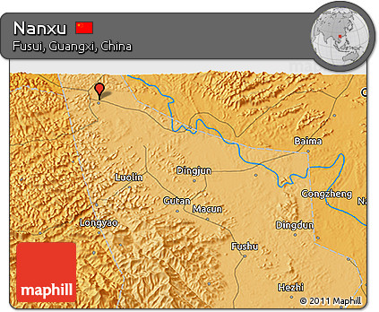 Political 3D Map of Nanxu