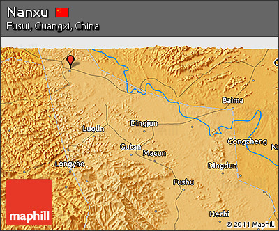 Political 3D Map of Nanxu
