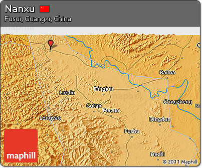 Political 3D Map of Nanxu