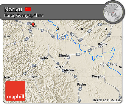 Shaded Relief Map of Nanxu