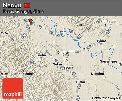 Shaded Relief Map of Nanxu