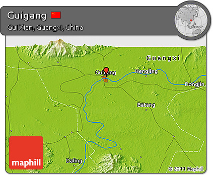 Physical 3D Map of Guigang