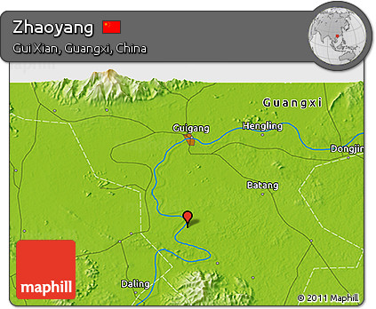 Physical 3D Map of Zhaoyang