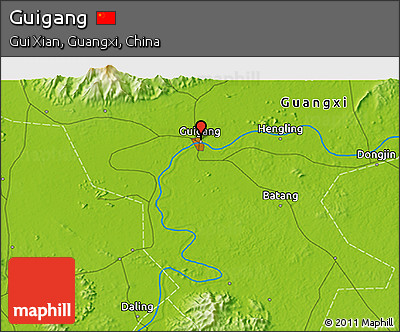 Physical 3D Map of Guigang