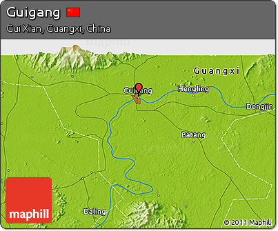 Physical 3D Map of Guigang