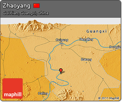 Political 3D Map of Zhaoyang