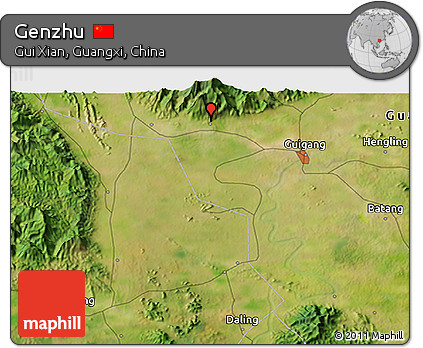 Satellite 3D Map of Genzhu