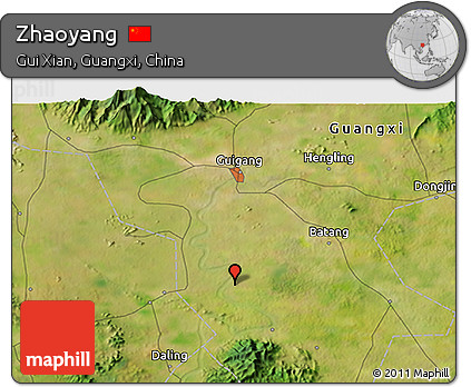 Satellite 3D Map of Zhaoyang