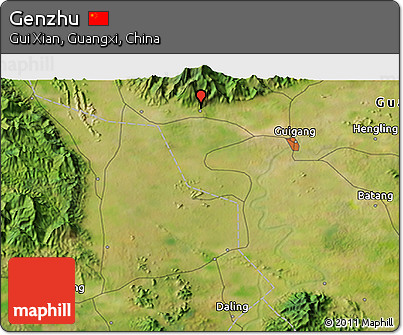 Satellite 3D Map of Genzhu
