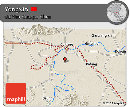 Shaded Relief 3D Map of Yongxin