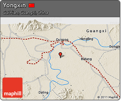Shaded Relief 3D Map of Yongxin
