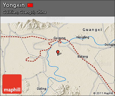 Shaded Relief 3D Map of Yongxin