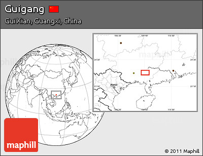 Blank Location Map of Guigang