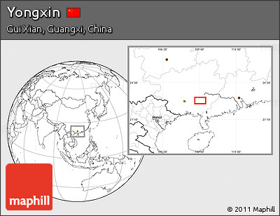 Blank Location Map of Yongxin