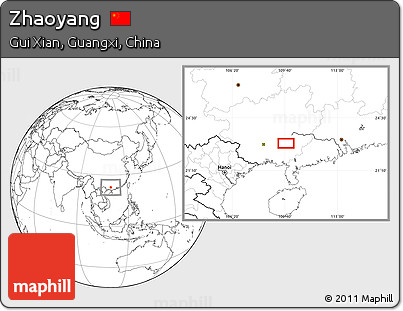Blank Location Map of Zhaoyang