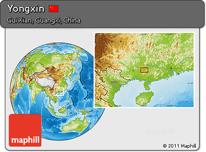 Physical Location Map of Yongxin