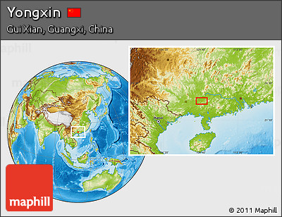 Physical Location Map of Yongxin