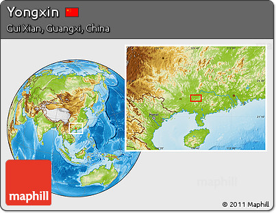 Physical Location Map of Yongxin