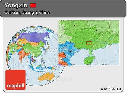 Political Location Map of Yongxin