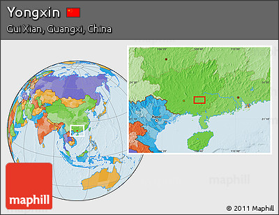Political Location Map of Yongxin