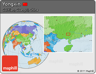 Political Location Map of Yongxin
