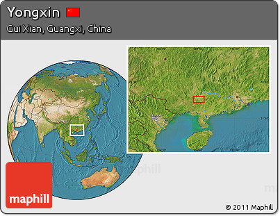 Satellite Location Map of Yongxin