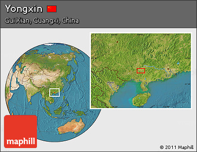 Satellite Location Map of Yongxin