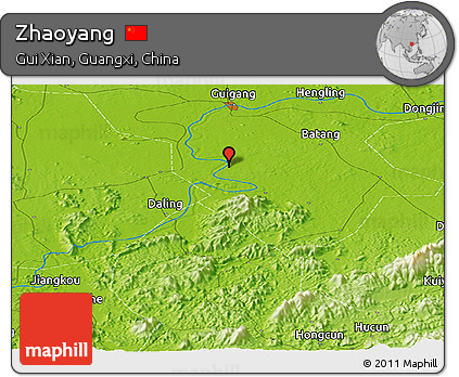 Physical Panoramic Map of Zhaoyang