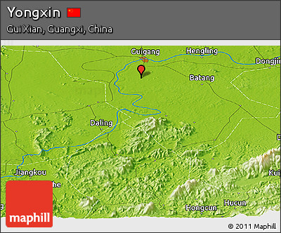 Physical Panoramic Map of Yongxin