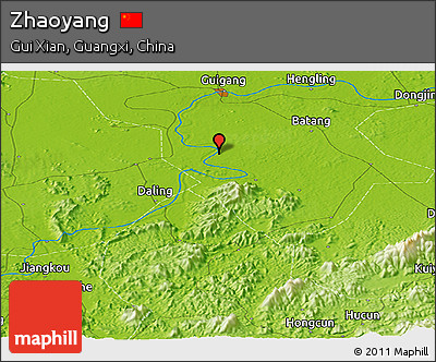 Physical Panoramic Map of Zhaoyang