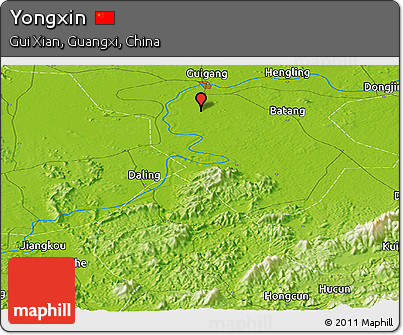Physical Panoramic Map of Yongxin