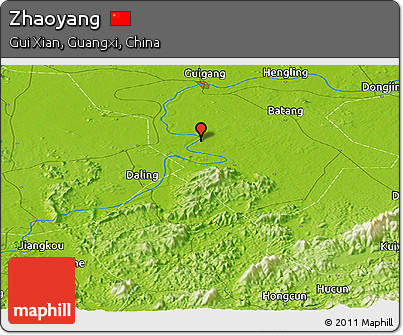 Physical Panoramic Map of Zhaoyang