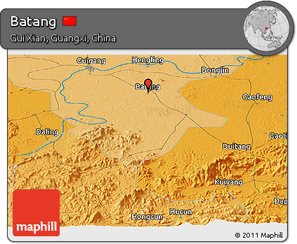 Political Panoramic Map of Batang