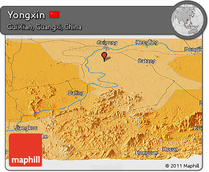 Political Panoramic Map of Yongxin