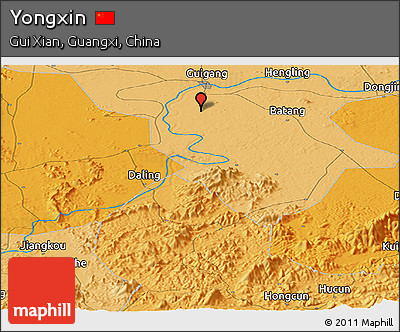 Political Panoramic Map of Yongxin