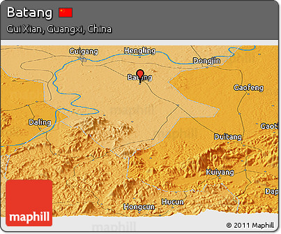 Political Panoramic Map of Batang