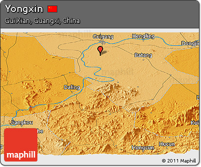 Political Panoramic Map of Yongxin
