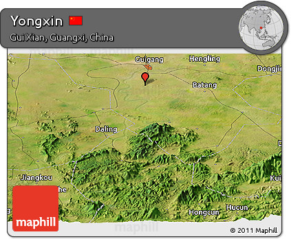 Satellite Panoramic Map of Yongxin
