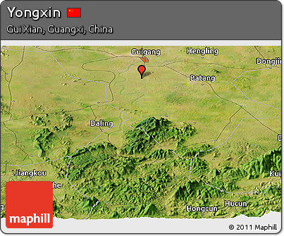 Satellite Panoramic Map of Yongxin