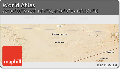 Satellite Panoramic Map of the Area around 22° 53' 22" N, 10° 16' 30" E
