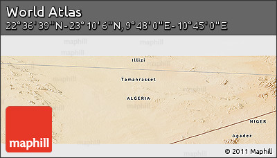 Satellite Panoramic Map of the Area around 22° 53' 22" N, 10° 16' 30" E