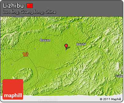Physical 3D Map of Lizhibu