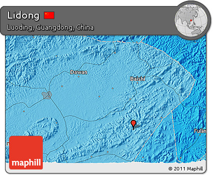 Political 3D Map of Lidong