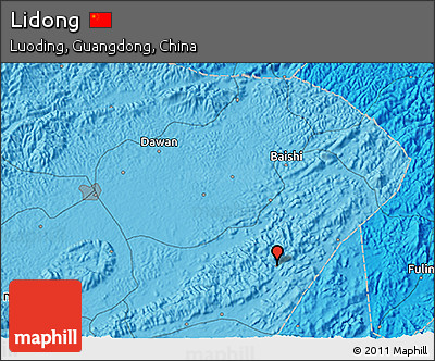Political 3D Map of Lidong