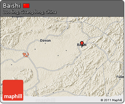 Shaded Relief 3D Map of Baishi