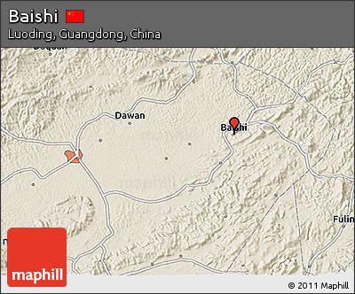 Shaded Relief 3D Map of Baishi