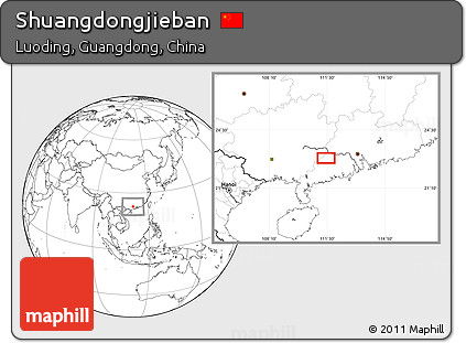 Blank Location Map of Shuangdongjieban