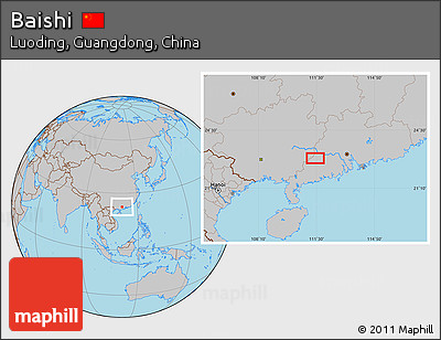 Gray Location Map of Baishi