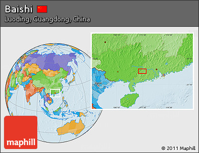 Political Location Map of Baishi